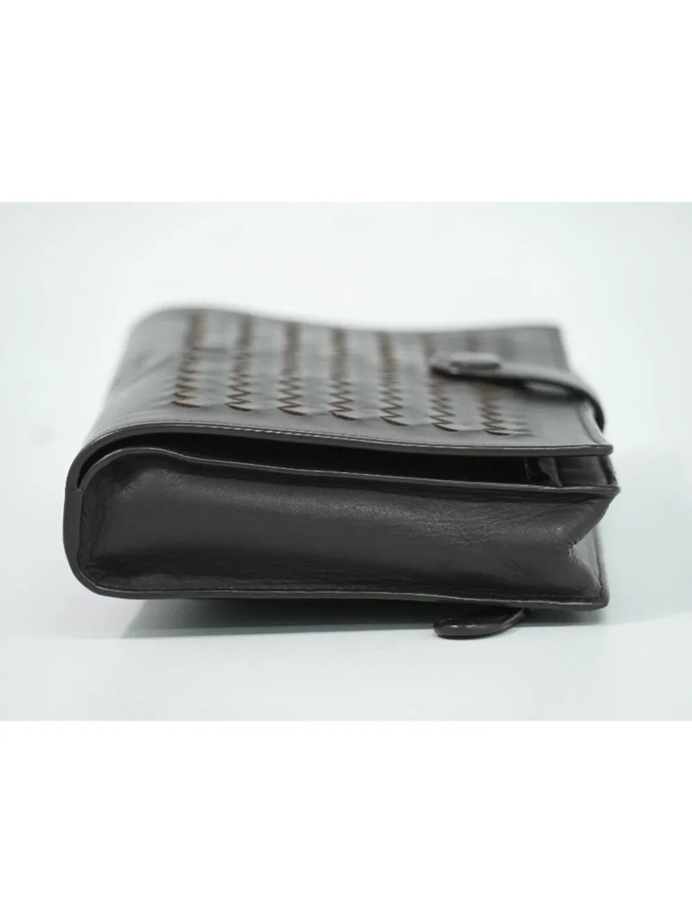 Bottega Veneta Intrecciato Continental Wallet Clutch Leather Brown